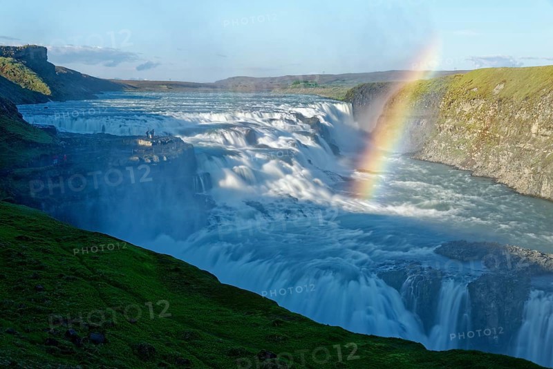 Rainbow over waterfall Gullfoss