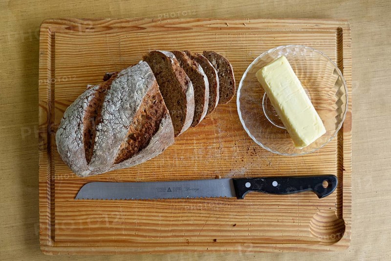 Fresh bread cut up into slices
