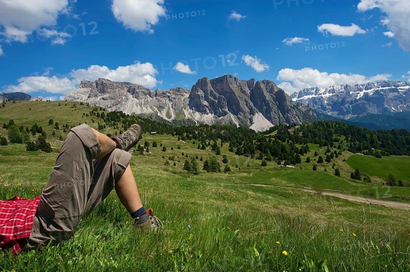 Alpine pasture on the Seceda