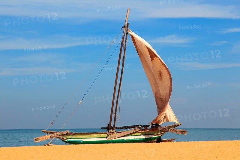 Outrigger boat on the beach