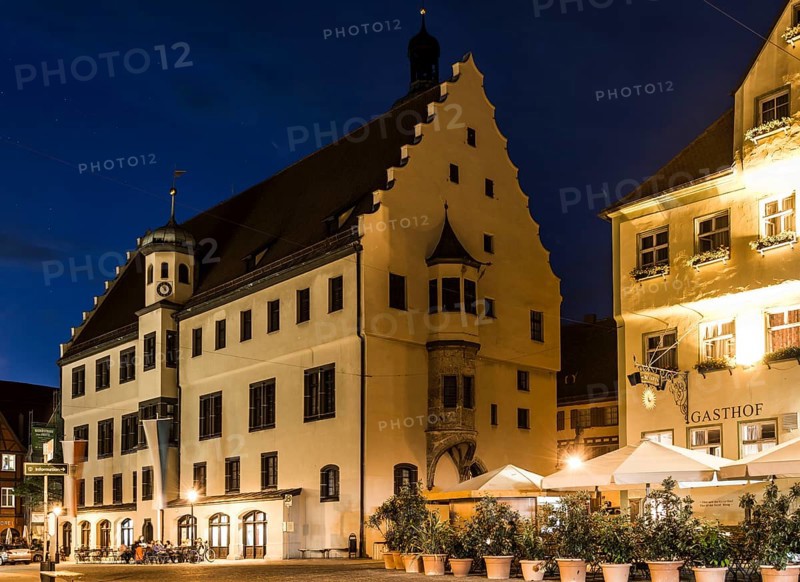 Town hall at dusk