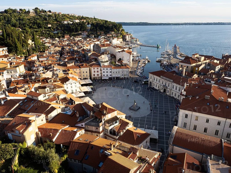 View of Tartini Square from the tower of St. George's Cathedral