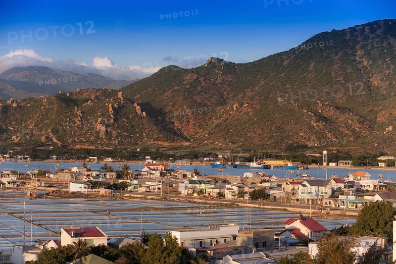 Artificially created small lake for the extraction of salt