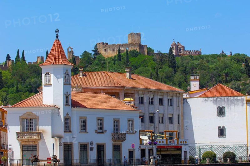 View of Tomar with Templar Castle of Christ in the background