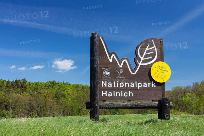 Entrance sign of the Hainich National Park