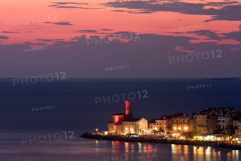 View of Piran at night