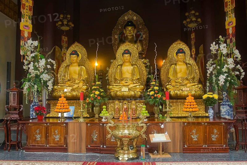 Buddha statue with altar