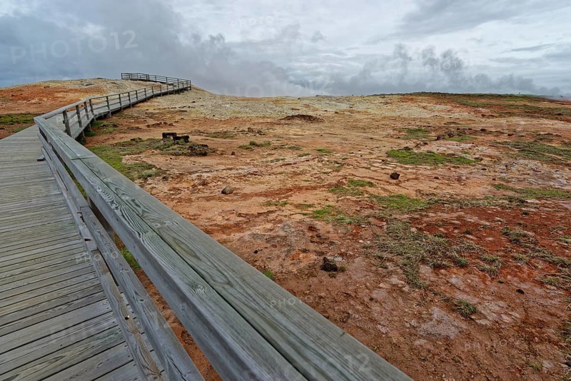 Viewing platform at geothermal area Gunnuhver