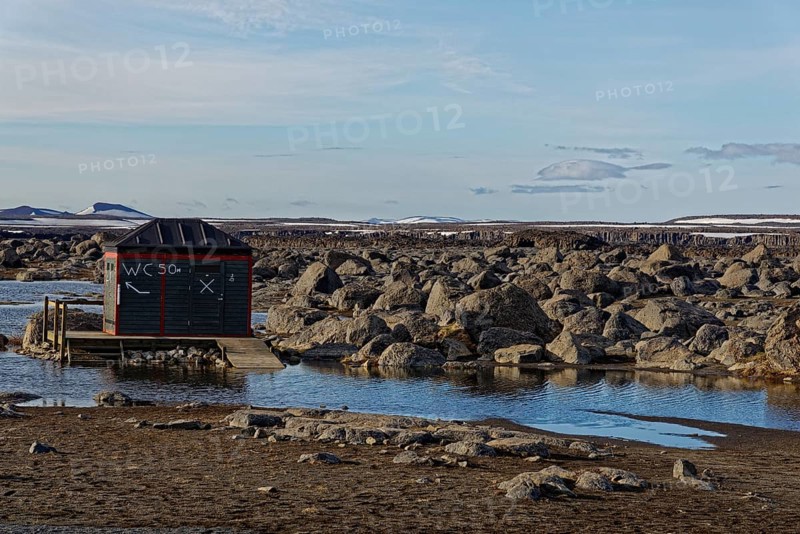 Public convenience at parking place to the waterfall Dettifoss