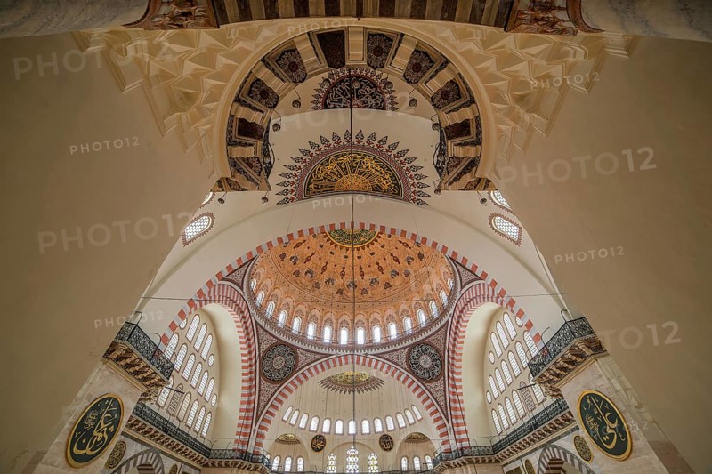 Interior view of the Suleymaniye Mosque