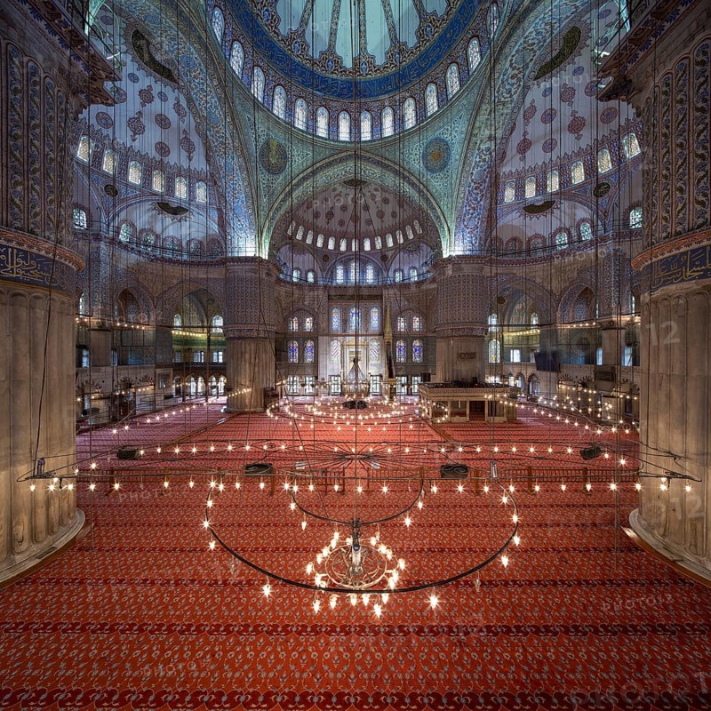 Interior view of the blue mosque