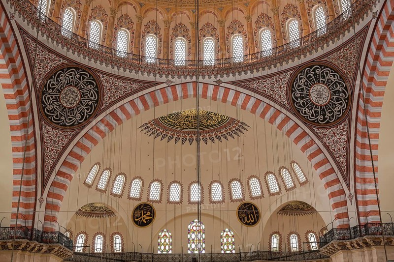 Interior view of the Suleymaniye Mosque