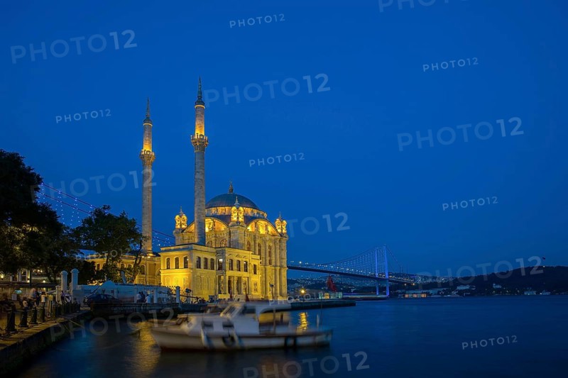 Ortakoy Mosque by night in Istanbul
