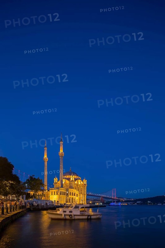 Ortakoy Mosque by night in Istanbul
