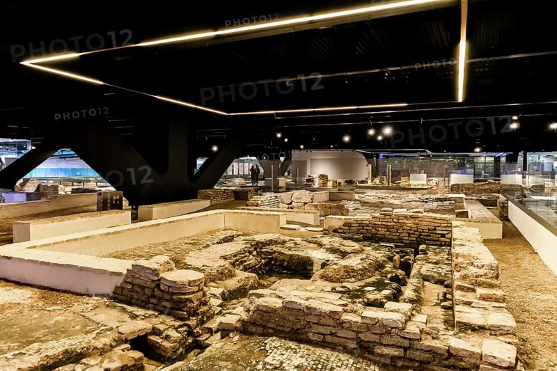 Ruins of Roman settlement in museum Antiquarium in Seville
