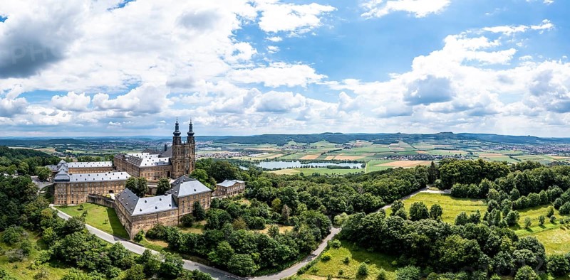Aerial view of Banz Monastery