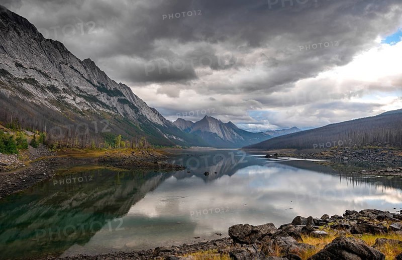Mountains reflected in a lake