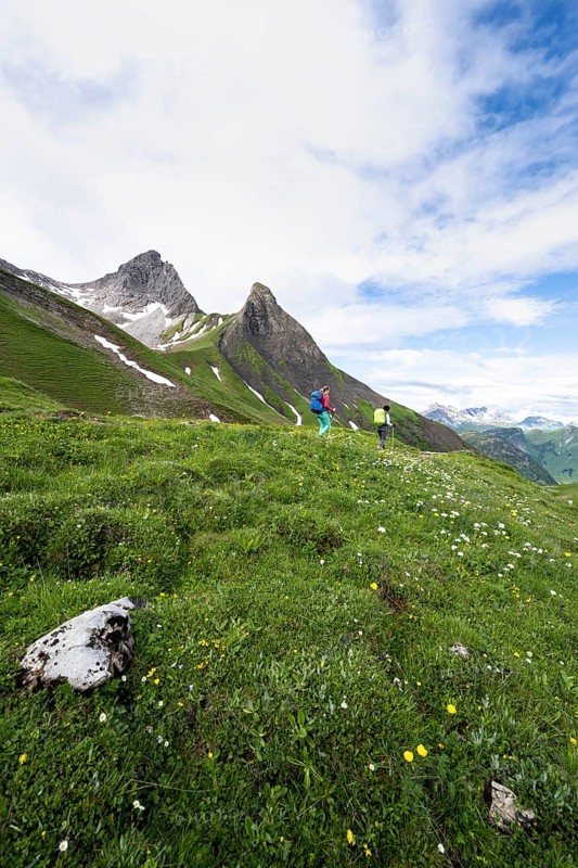 Two hikers on a hiking trail