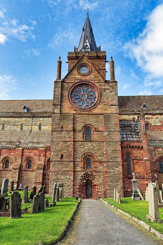 St Magnus Cathedral with graveyard