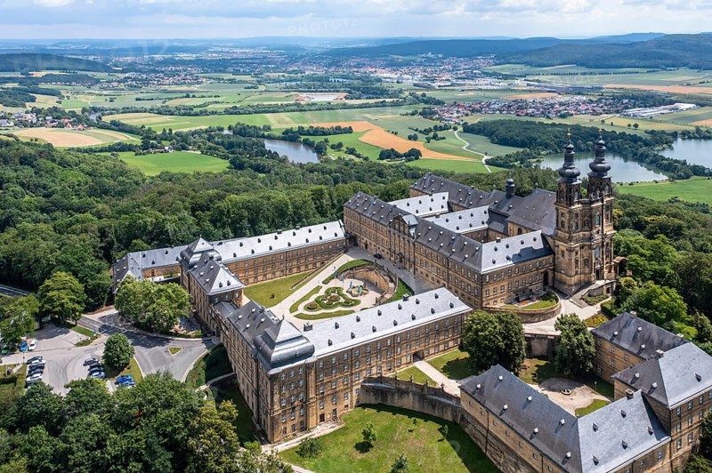 Aerial view of Banz Monastery