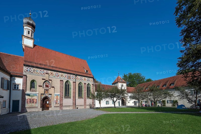 The courtyard of Blutenburg Palace with chapel