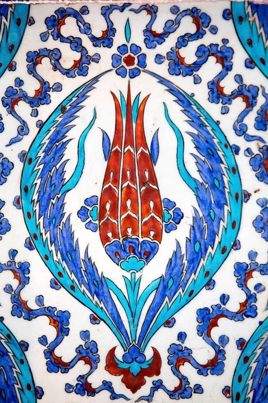 Macro view of the tiles in the Rustem Pasa Mosque