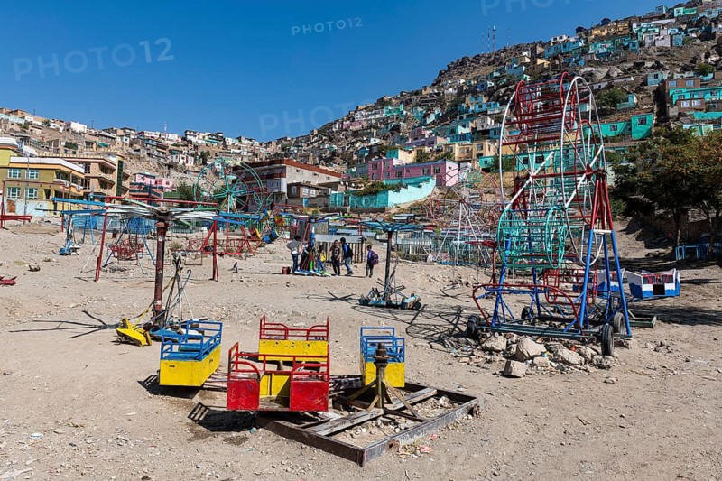 Old fashioned playground at the Sakhi Shah-e Mardan Shrine or Ziyarat-e Sakhi