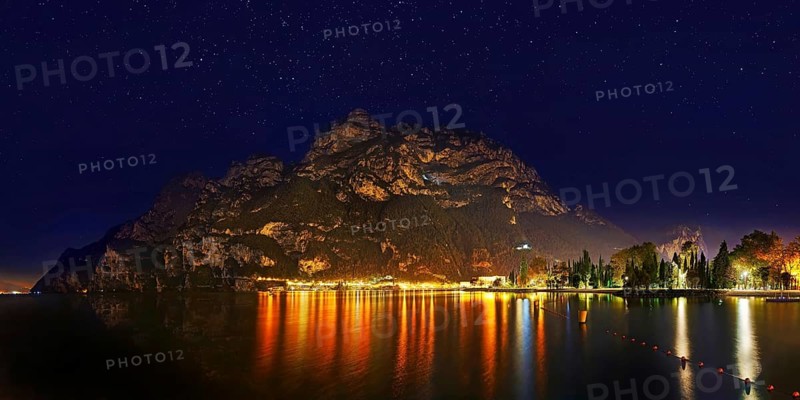 Viewpoint Via Giacomo Maroni at night with starry sky
