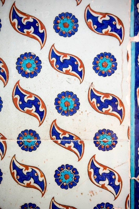 Macro view of the tiles in the Rustem Pasa Mosque