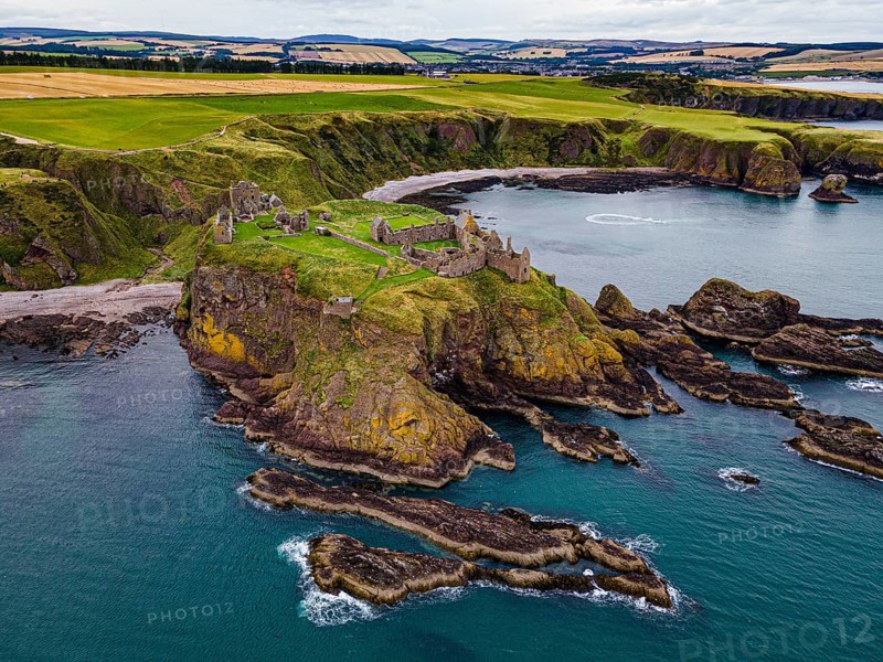 Aerial of Dunnottar Castle