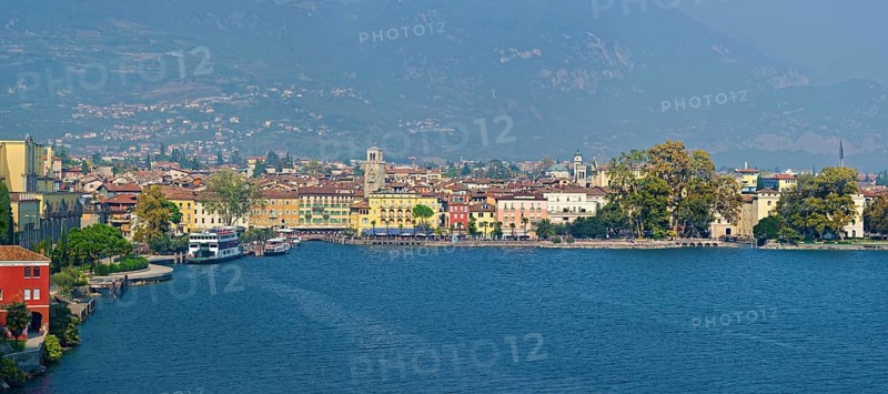 Town view of Riva del Garda and Lake Garda in the morning