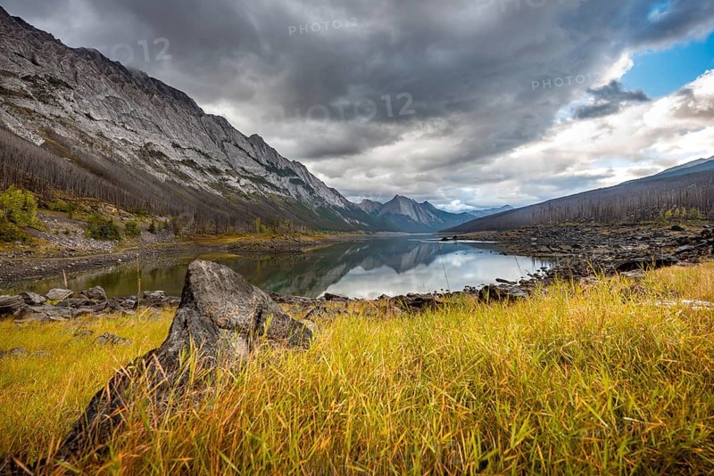 Mountains reflected in a lake