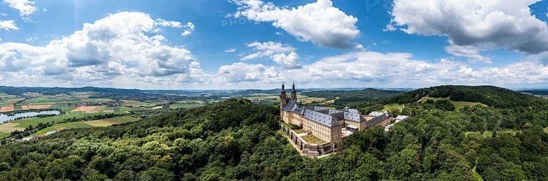 Aerial view of Banz Monastery
