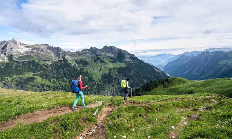 Two hikers on a hiking trail