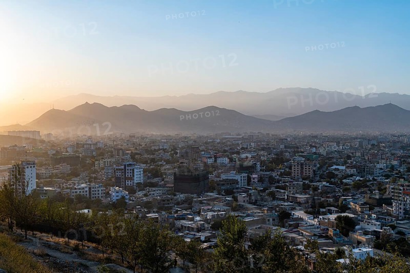 Overlook over Kabul at sunset