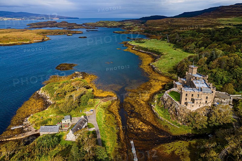 Aerial of Dunvegan castle