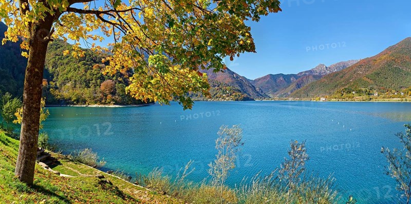 Idyllic lake in autumnal vegetation