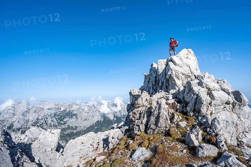 Hiker standing on a rock