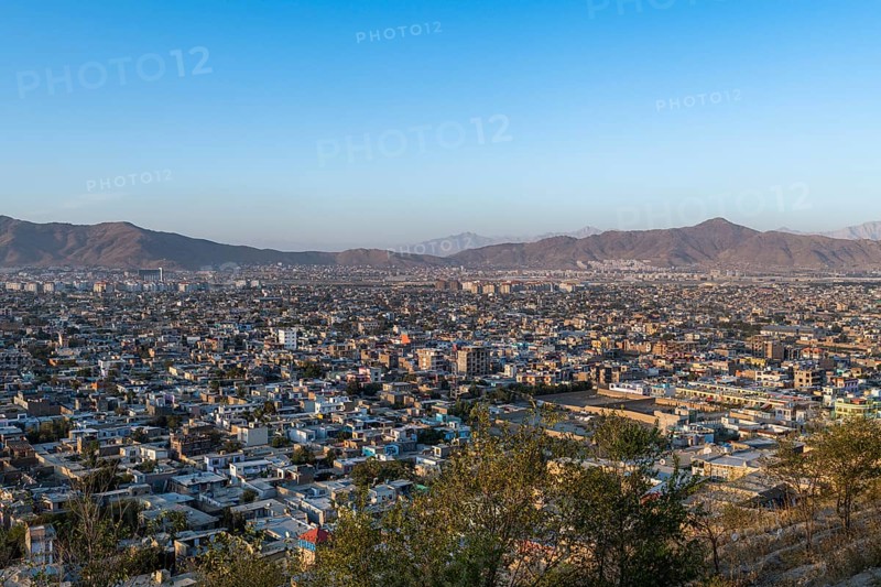 Overlook over Kabul at sunset