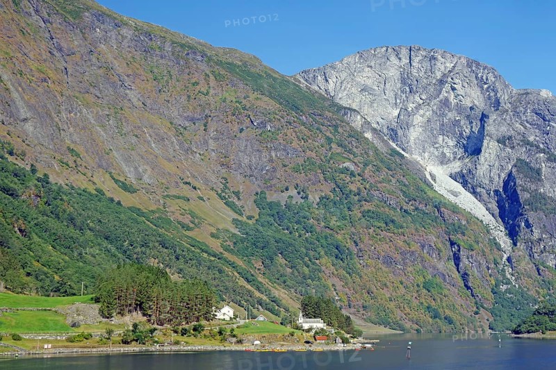 Fjord with small village