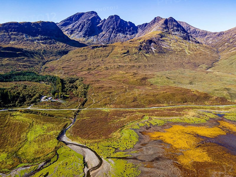 Aerial of the Black Cuillin ridge