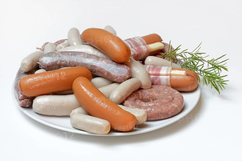 Various sausages on plate