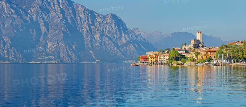 Historic coastal town of Malcesine with the castle Castello Scaligero