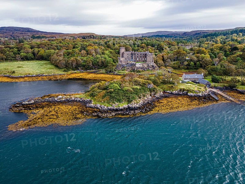 Aerial of Dunvegan castle