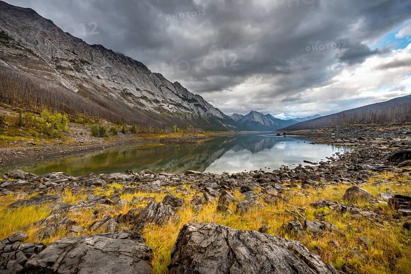 Mountains reflected in a lake