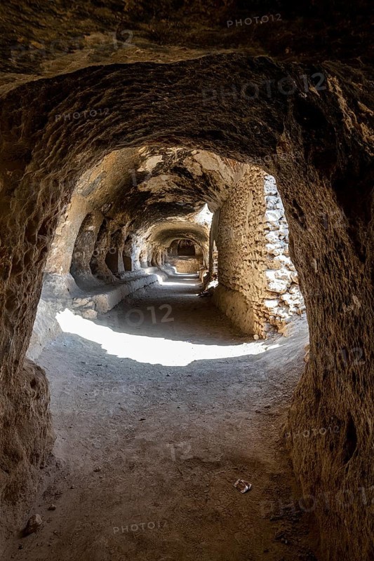 Cave system in the Takht-e Rostam stupa monastery complex