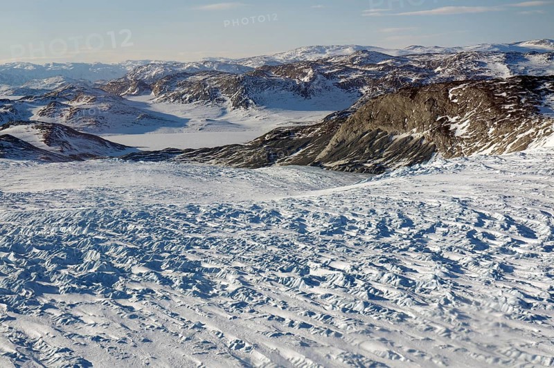 Huge ice masses of a glacier