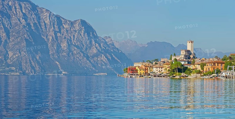 Historic coastal town of Malcesine with the castle Castello Scaligero