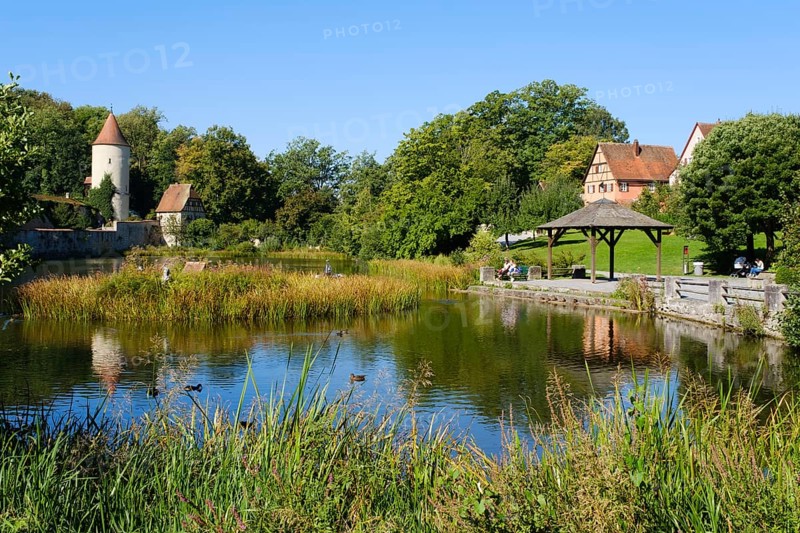 City park with digestion tower and park ranger's house