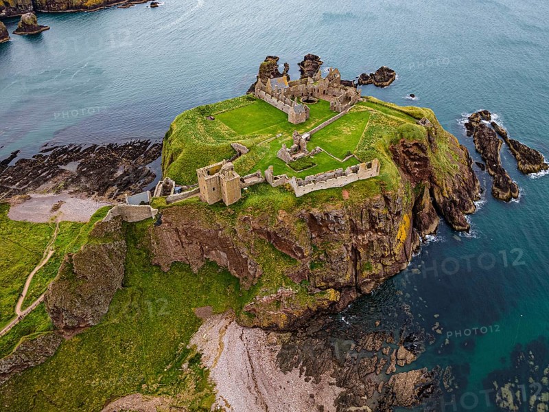 Aerial of Dunnottar Castle
